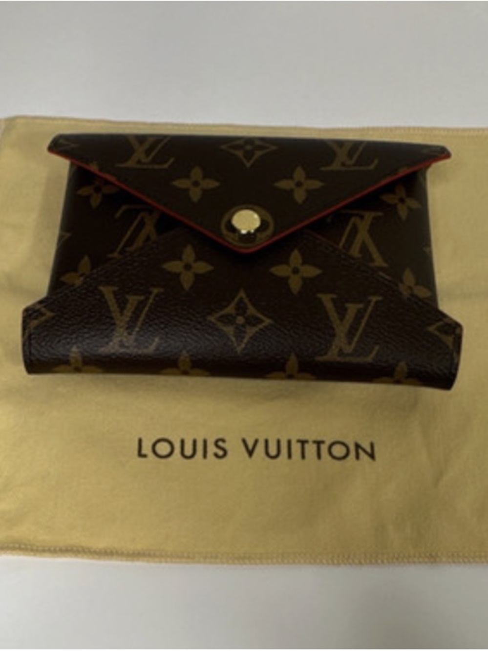 Louis Vuitton Monogram Envelope Wallet with Red Trim